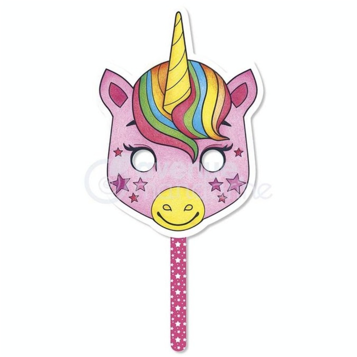 Masque à colorier Graffy Stick Licorne - Avenue Mandarine - Rougier et Plé