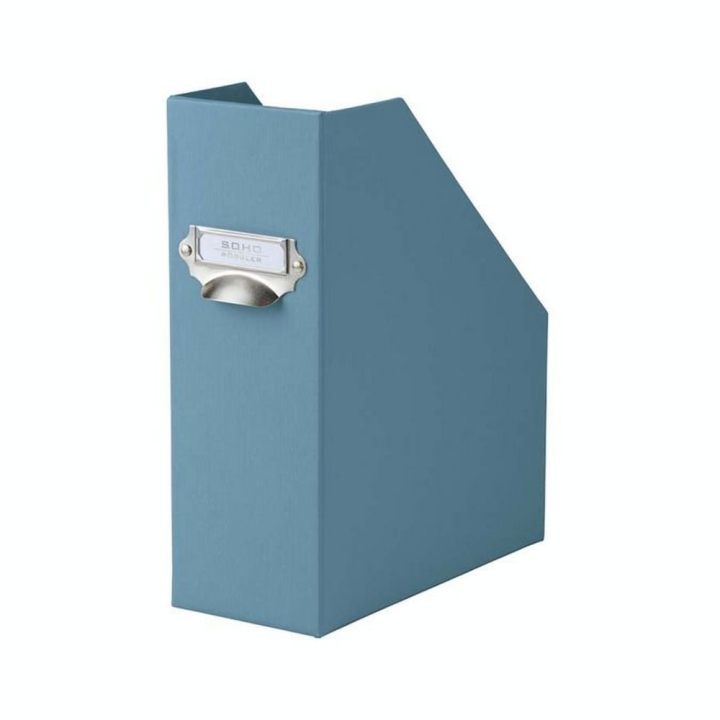 Boîte à pans coupés Porte-étiquette S.O.H.O 31,5 x 26 cm Dos 11,5 cm Bleu denim - Rössler - Rougier et Plé