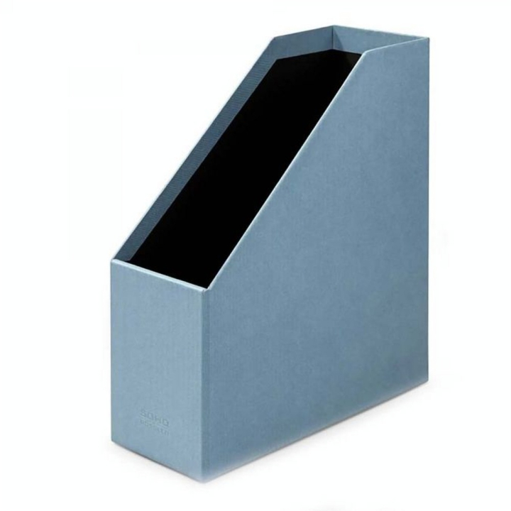 Boîte à pans coupés Porte-étiquette S.O.H.O 31,5 x 26 cm Dos 11,5 cm Bleu denim - Rössler - Rougier et Plé