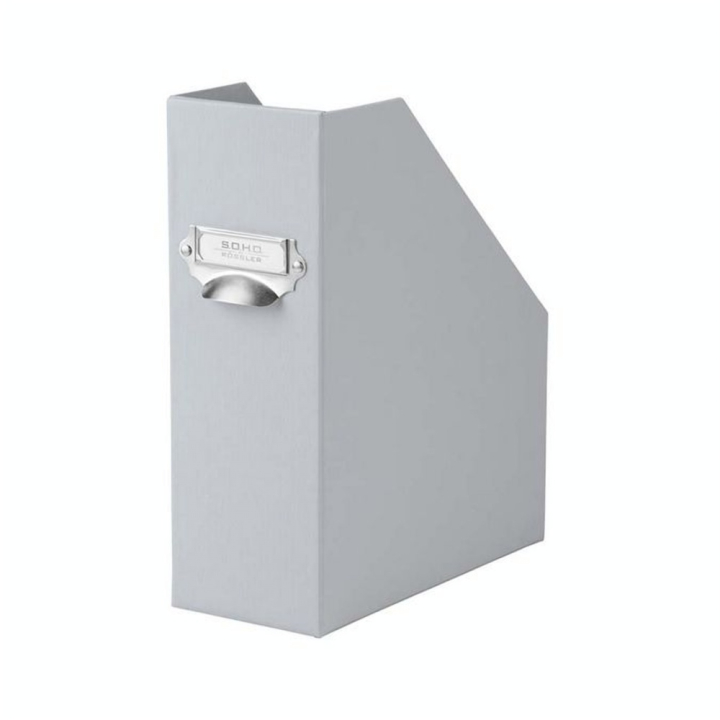 Boîte à pans coupés Porte-étiquette S.O.H.O 31,5 x 26 cm Dos 11,5 cm Gris - Rössler - Rougier et Plé