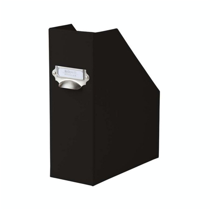 Boîte à pans coupés Porte-étiquette S.O.H.O 31,5 x 26 cm Dos 11,5 cm Noir - Rössler - Rougier et Plé