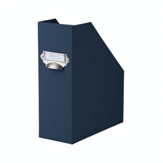 Boîte à pans coupés Porte-étiquette S.O.H.O 31,5 x 26 cm Dos 11,5 cm Bleu marine - Rössler - Rougier et Plé