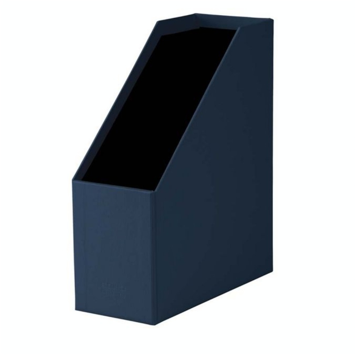 Boîte à pans coupés Porte-étiquette S.O.H.O 31,5 x 26 cm Dos 11,5 cm Bleu marine - Rössler - Rougier et Plé