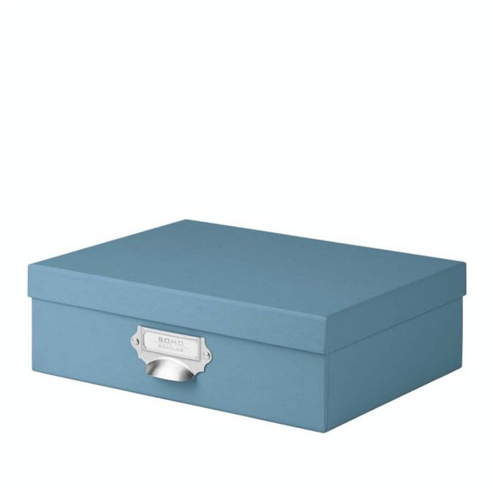 Boîte à couvercle Porte-étiquette S.O.H.O 33,7 x 25,5 x 10,5 cm Bleu - Rössler - Rougier et Plé