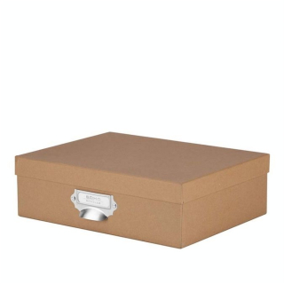 Boîte à couvercle Porte-étiquette S.O.H.O 33,7 x 25,5 x 10,5 cm Kraft - Rössler - Rougier et Plé