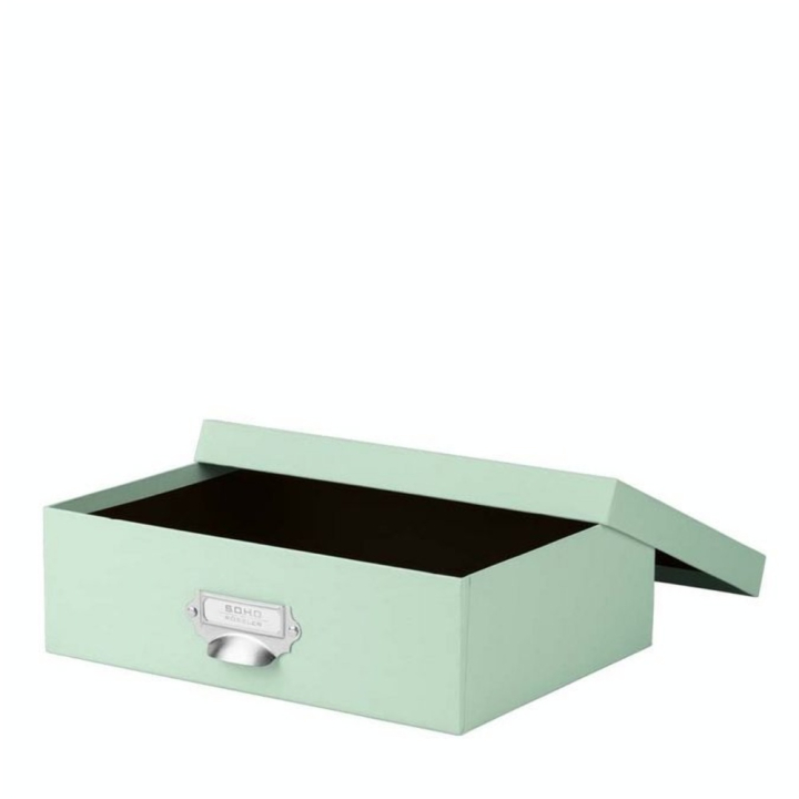 Boîte à couvercle Porte-étiquette S.O.H.O 33,7 x 25,5 x 10,5 cm Vert clair - Rössler - Rougier et Plé