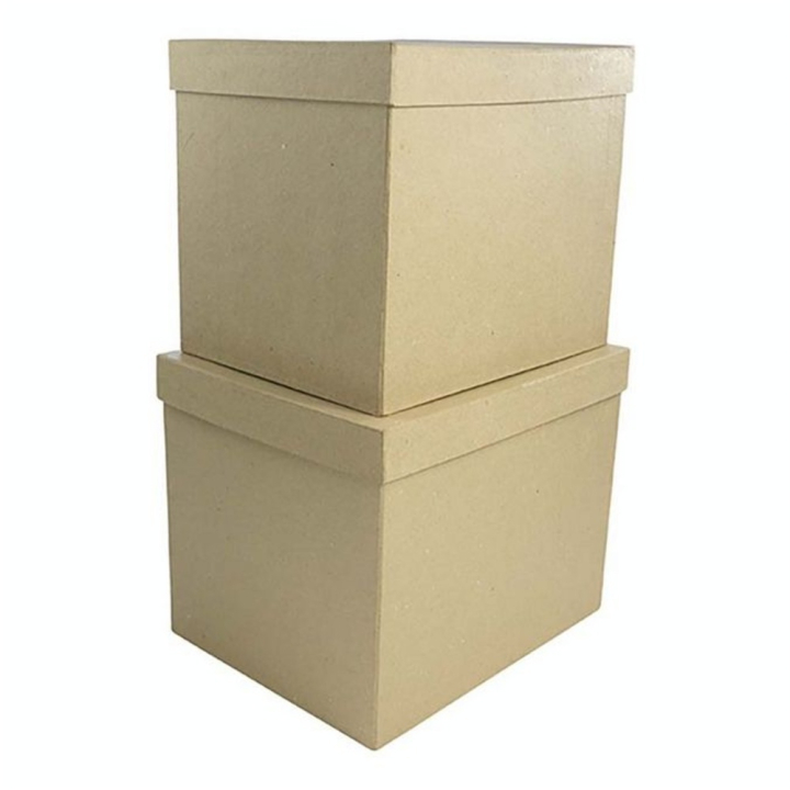 Boîtes rectangles en papier mâché 2 pcs - Décopatch - Rougier et Plé