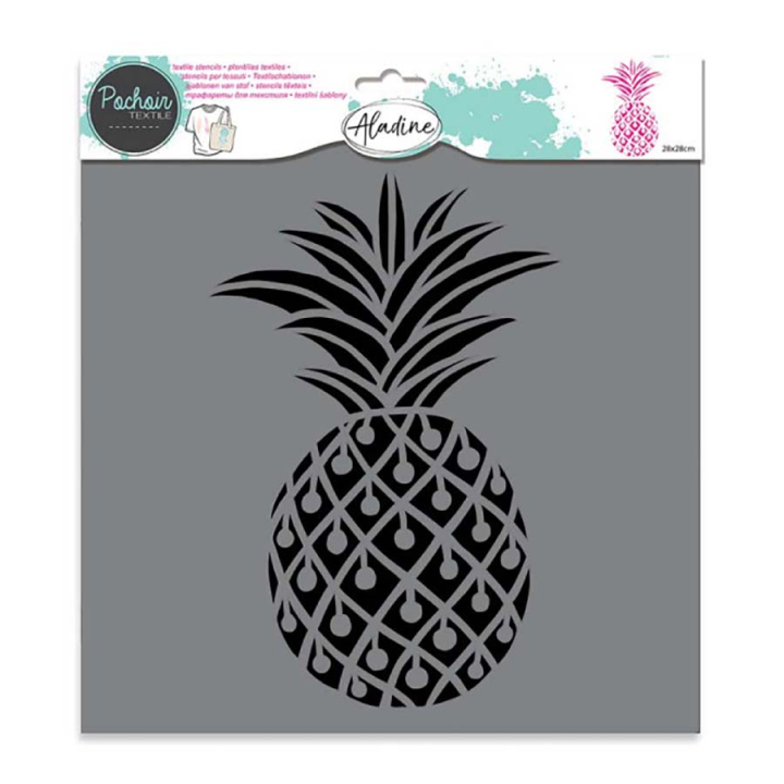Pochoir textile Ananas 28 x 28 cm - Aladine - Rougier et Plé