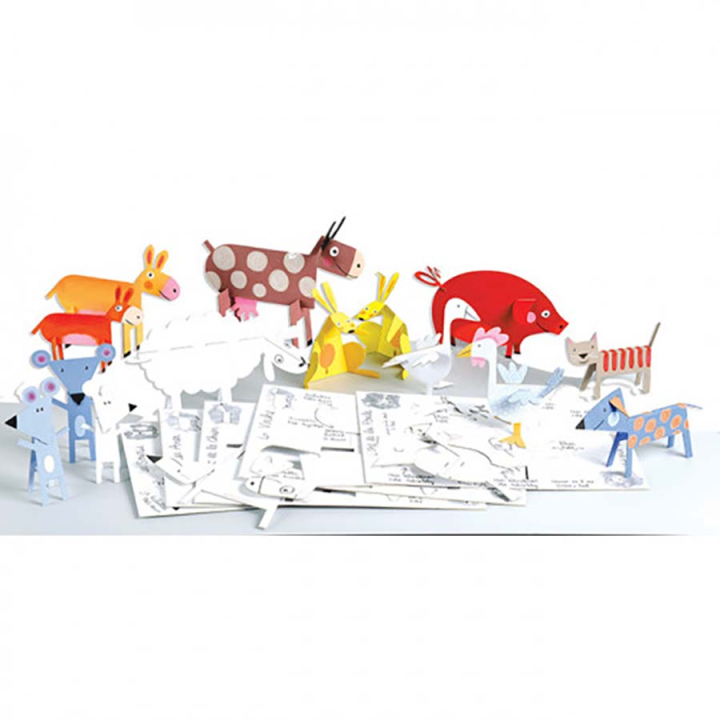 Carton à assembler Anim'Odulos Animaux de la ferme 15 pcs - Aladine - Rougier et Plé