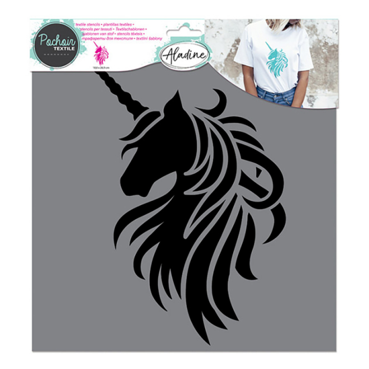 Pochoir textile Licorne 28 x 28 cm - Aladine - Rougier et Plé