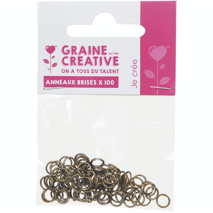 Anneau Brisé ø 6 mm 100 pcs Coloris bronze - Graine Créative - Rougier et Plé