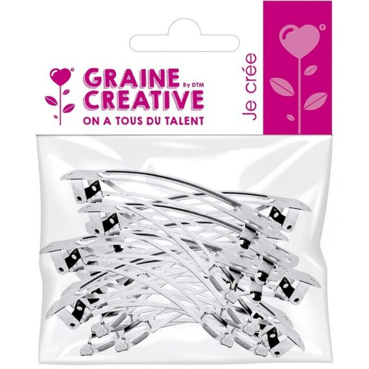 Barrettes Cheveux 10 pcs 8 cm Coloris argent - Graine Créative - Rougier et Plé