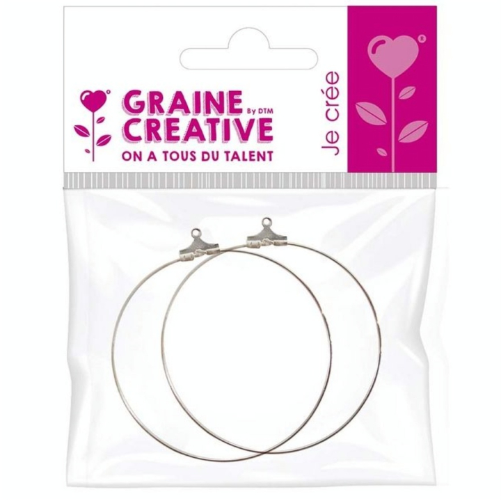 Boucle d'oreille Créole 2 pcs ø 5 cm Coloris argent - Graine Créative - Rougier et Plé