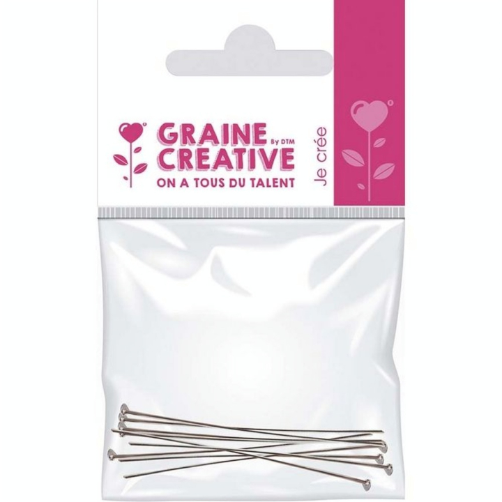 Clou de jonction Tête plate 10 pcs 50 mm Coloris argent - Graine Créative - Rougier et Plé