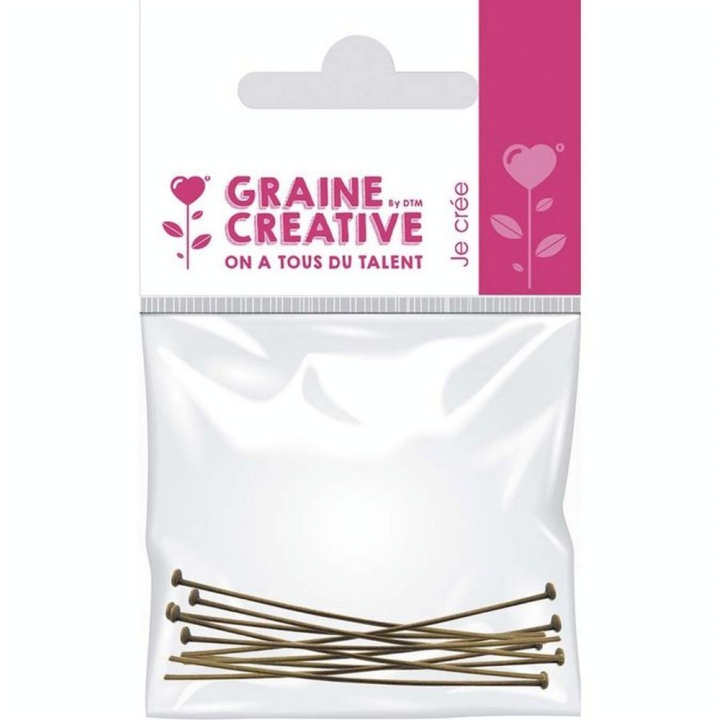 Clou de jonction Tête plate 10 pcs 50 mm Coloris bronze - Graine Créative - Rougier et Plé