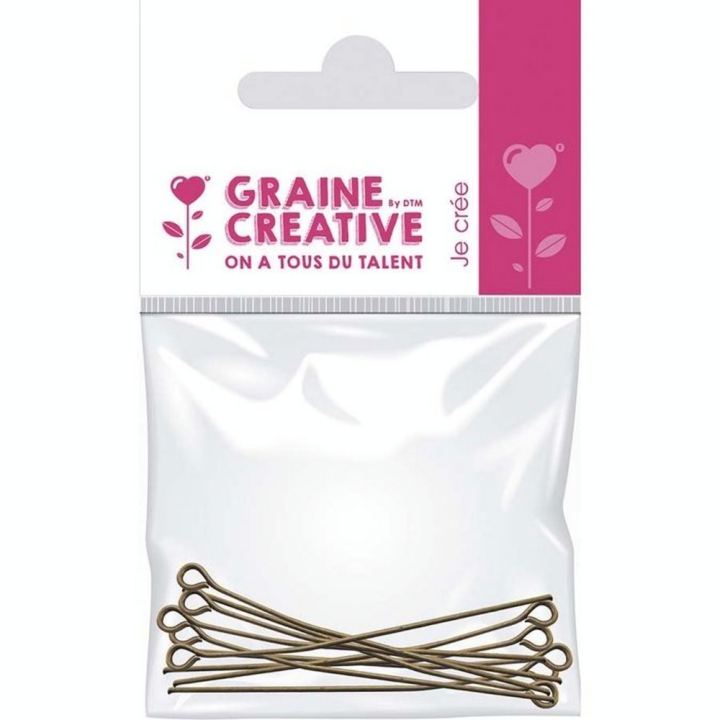 Clou de jonction Tête ronde 10 pcs 50 mm Coloris bronze - Graine Créative - Rougier et Plé