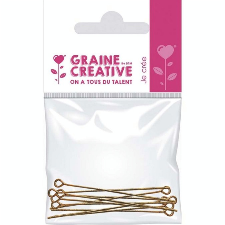 Clou de jonction Tête ronde 10 pcs 50 mm Coloris vieil or - Graine Créative - Rougier et Plé