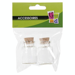 Flacon de verre 2 pcs 30 x 40 mm - Graine Créative - Rougier et Plé