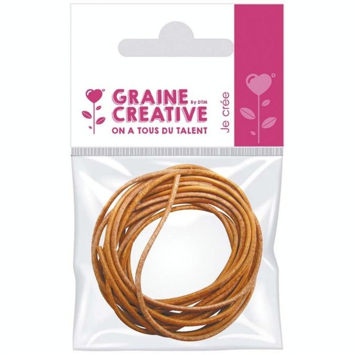 Lacet Croûte de Cuir ø 1,5 mm x 1 m 2 pcs - Graine Créative - Rougier et Plé