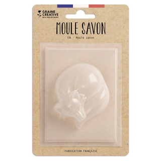 Mini Moule à savon 7 x 6 x 2 cm Renard endormi - Graine Créative - Rougier et Plé