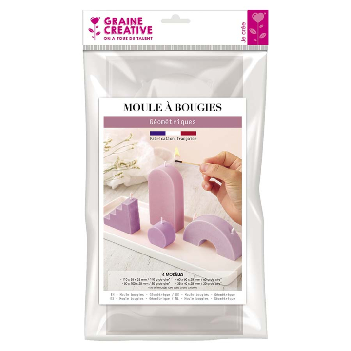 Moule à Bougie 4 pcs Géométrique - Graine Créative - Rougier et Plé