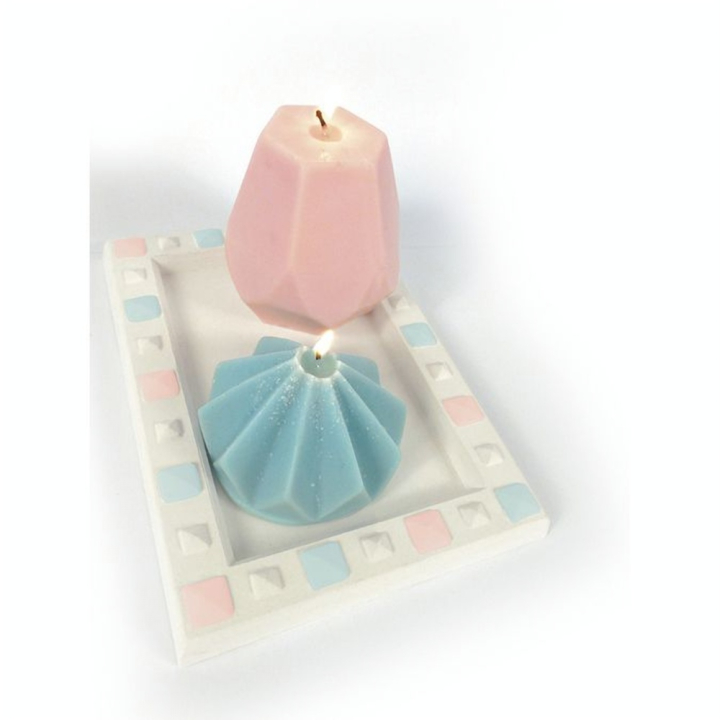 Moule Bougie en latex 8 x 7 cm Origami Diamant - Graine Créative - Rougier et Plé