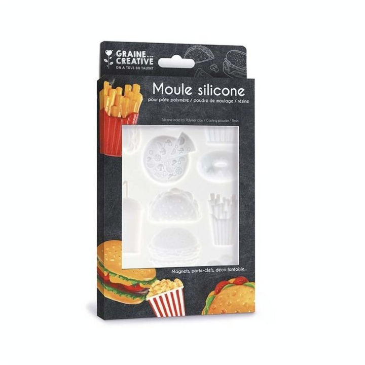 Moule en silicone 20 x 13 cm Junk Food - Graine Créative - Rougier et Plé