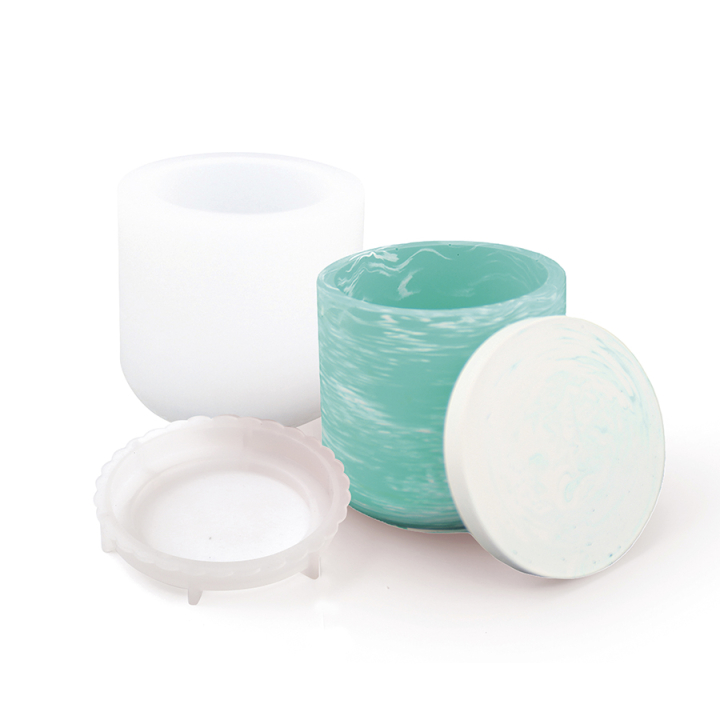 Moule en silicone ø 8 cm Pot lisse + Couvercle - Jesmonite - Rougier et Plé
