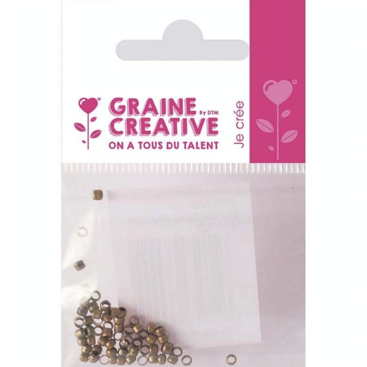Perles à écraser 2 mm 60 pcs Coloris bronze - Graine Créative - Rougier et Plé