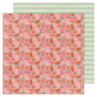 Papier imprimé 30,5 x 30,5 cm 180 g/m² Flower Child - Mellow Mellon - American Crafts - Rougier et Plé