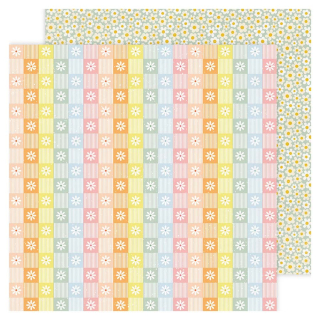 Papier imprimé 30,5 x 30,5 cm 180 g/m² Flower Child - Fab Flowers - American Crafts - Rougier et Plé
