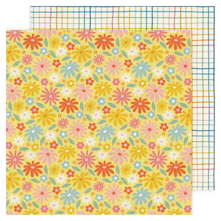 Papier imprimé 30,5 x 30,5 cm 180 g/m² Flower Child - Can You Dig It - American Crafts - Rougier et Plé
