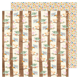 Papier imprimé 30,5 x 30,5 cm 180 g/m² Flower Child - Tweet - American Crafts - Rougier et Plé