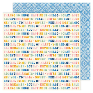 Papier imprimé 30,5 x 30,5 cm 180 g/m² Flower Child - Day Dreamer - American Crafts - Rougier et Plé