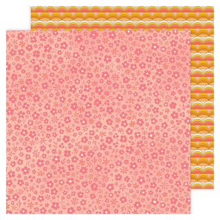 Papier imprimé 30,5 x 30,5 cm 180 g/m² Flower Child - Flower Power - American Crafts - Rougier et Plé