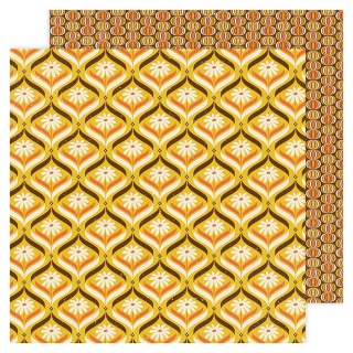Papier imprimé 30,5 x 30,5 cm 180 g/m² Flower Child - Nostalgia - American Crafts - Rougier et Plé