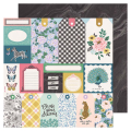 Papier imprimé 30,5 x 30,5 cm 180 g/m² Woodland Grove - Uniquely You - American Crafts - Rougier et Plé