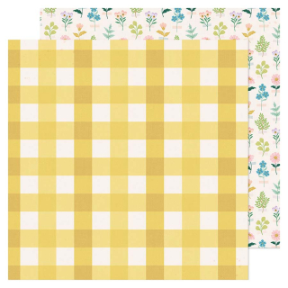 Papier imprimé 30,5 x 30,5 cm 180 g/m² Woodland Grove - Wildflower - American Crafts - Rougier et Plé