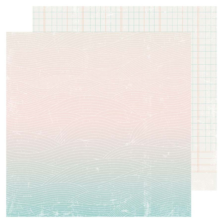 Papier imprimé 30,5 x 30,5 cm 180 g/m² Set Sail - Waves - Heidi Swapp - Rougier et Plé