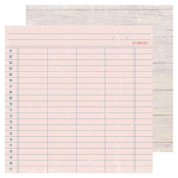 Papier imprimé 30,5 x 30,5 cm 180 g/m² Set Sail - Ledger Peach - Heidi Swapp - Rougier et Plé
