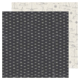 Papier imprimé 30,5 x 30,5 cm 180 g/m² Set Sail - Rope Knot Chart - Heidi Swapp - Rougier et Plé