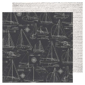 Papier imprimé 30,5 x 30,5 cm 180 g/m² Set Sail - Sailboats Black - Heidi Swapp - Rougier et Plé