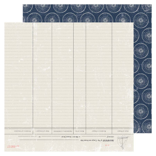 Papier imprimé 30,5 x 30,5 cm 180 g/m² Set Sail - Manifest - Heidi Swapp - Rougier et Plé