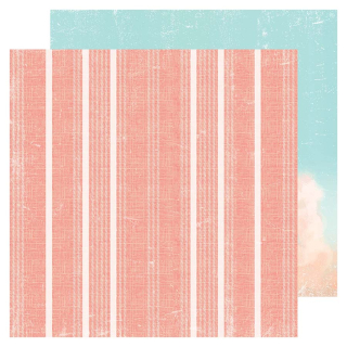 Papier imprimé 30,5 x 30,5 cm 180 g/m² Set Sail - Canvas Stripes Peach - Heidi Swapp - Rougier et Plé