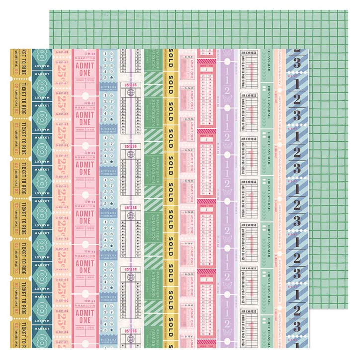 Papier imprimé 30,5 x 30,5 cm 180 g/m² Woodland Grove - Explorer - American Crafts - Rougier et Plé
