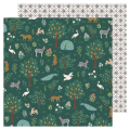 Papier imprimé 30,5 x 30,5 cm 180 g/m² Woodland Grove - Walk In The Woods - American Crafts - Rougier et Plé