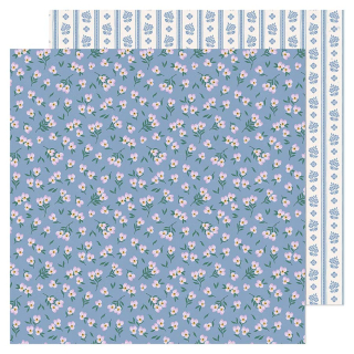 Papier imprimé 30,5 x 30,5 cm 180 g/m² Woodland Grove - Blooming - American Crafts - Rougier et Plé