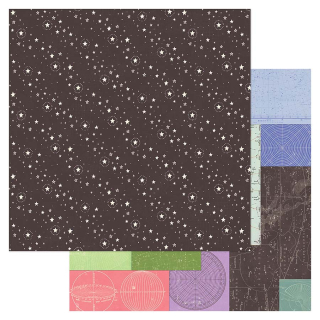 Papier imprimé 30,5 x 30,5 cm 180 g/m² Moonlight Magic - Moon and Stars - Crate Paper - Rougier et Plé