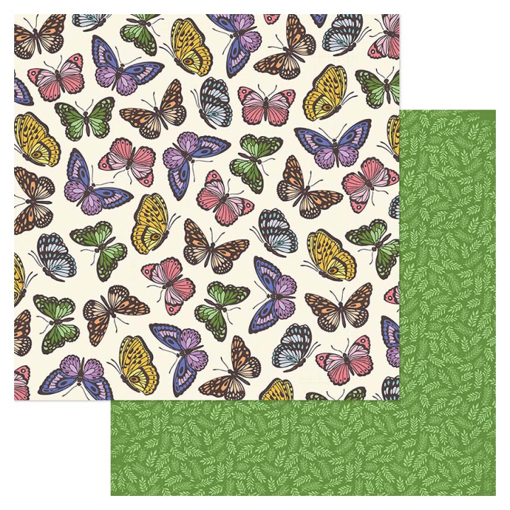 Papier imprimé 30,5 x 30,5 cm 180 g/m² Moonlight Magic - Heart Flutter - Crate Paper - Rougier et Plé
