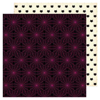 Papier imprimé 30,5 x 30,5 cm 180 g/m² Happy Halloween - Spider Web - American Crafts - Rougier et Plé